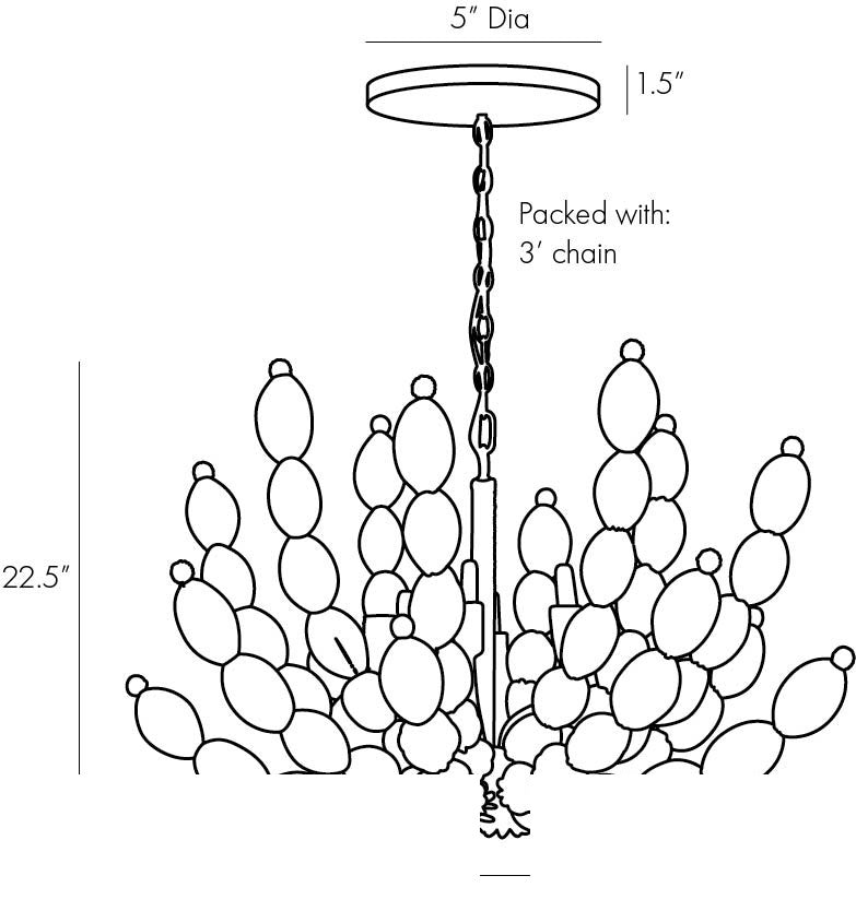 Indi Chandelier 85021 technical dimension drawing