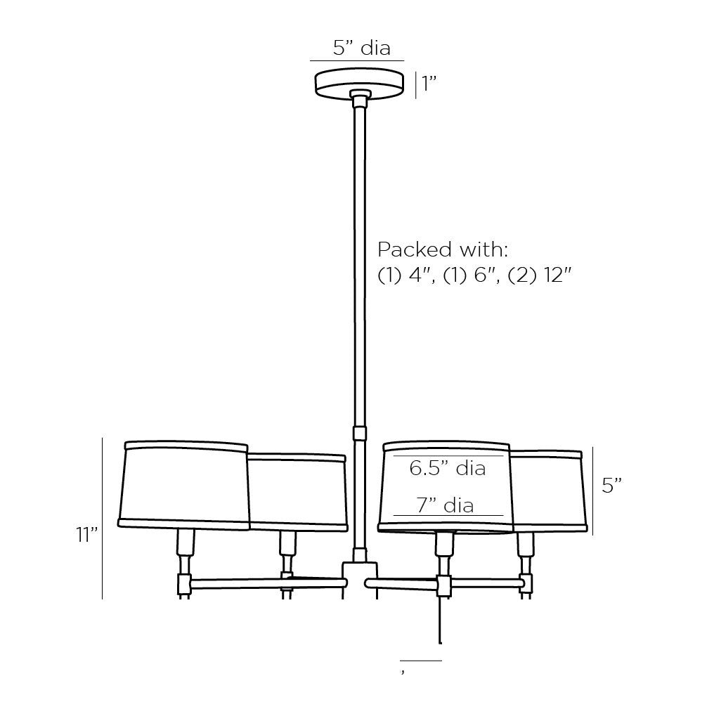 Luciano Chandelier 89062 technical dimension drawing