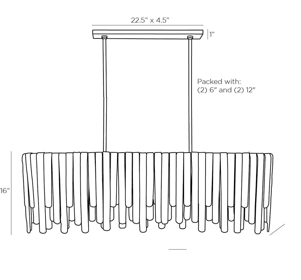 Leighton Linear Chandelier 89065 technical dimension drawing
