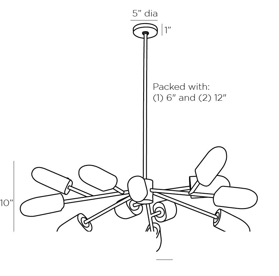 Javier Chandelier 89067 technical dimension drawing