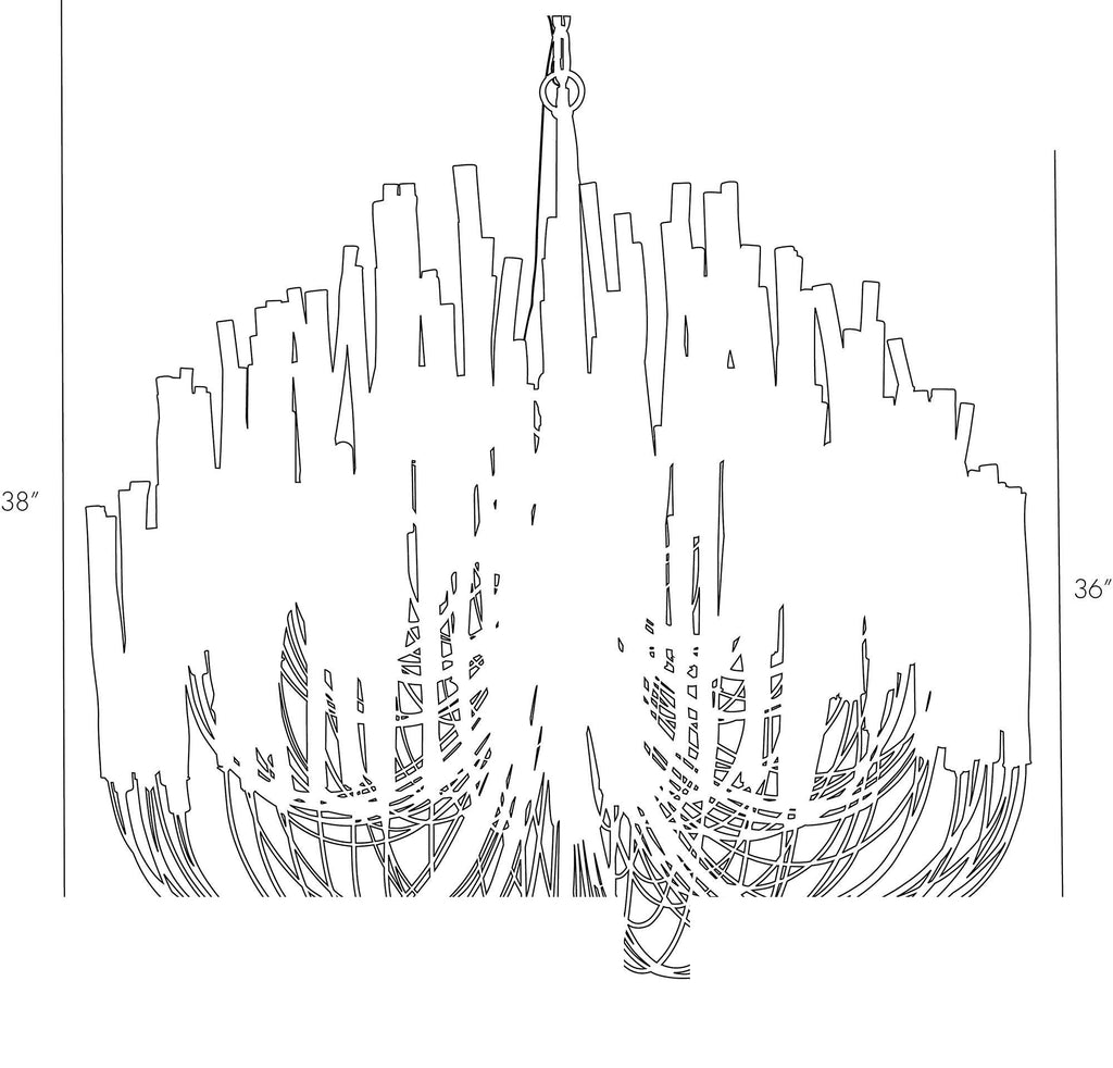 Tilda Large Chandelier 89100 technical dimension drawing