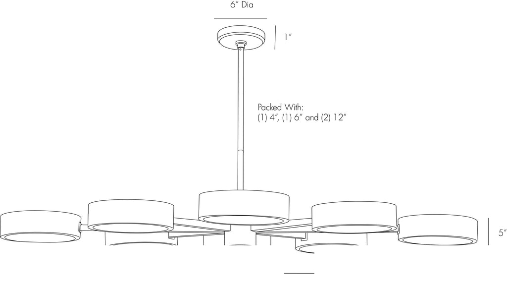Linus Starburst Chandelier 89117 technical dimension drawing