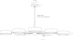 Linus Starburst Chandelier 89117 technical dimension drawing