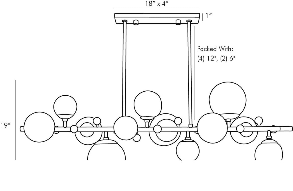 Troon Linear Chandelier 89330 technical dimension drawing