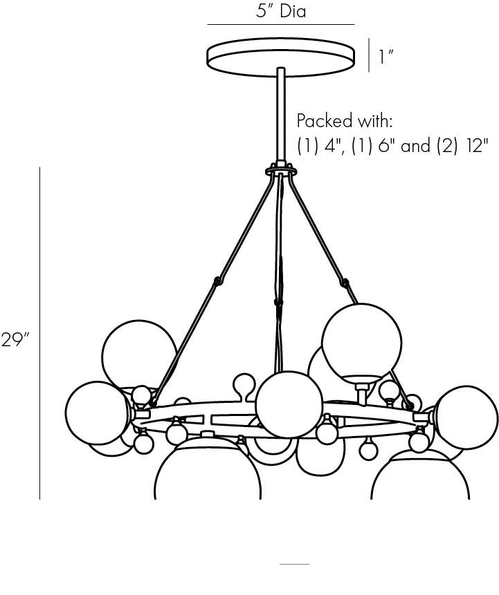 Troon Round Chandelier 89447 technical dimension drawing