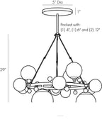 Troon Round Chandelier 89447 technical dimension drawing