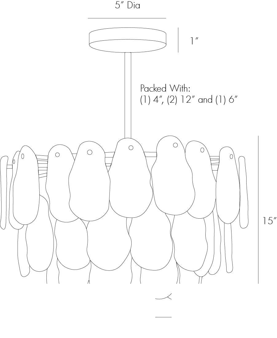 Leon Chandelier 89454 technical dimension drawing