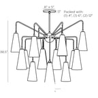 Mika Chandelier 89472 technical dimension drawing