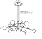Maser Chandelier 89481 technical dimension drawing