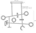 Meridian Linear Chandelier 89488 technical dimension drawing
