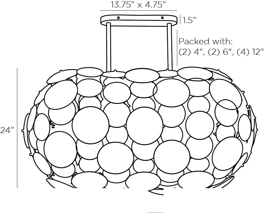 Nebula Chandelier 89491 technical dimension drawing