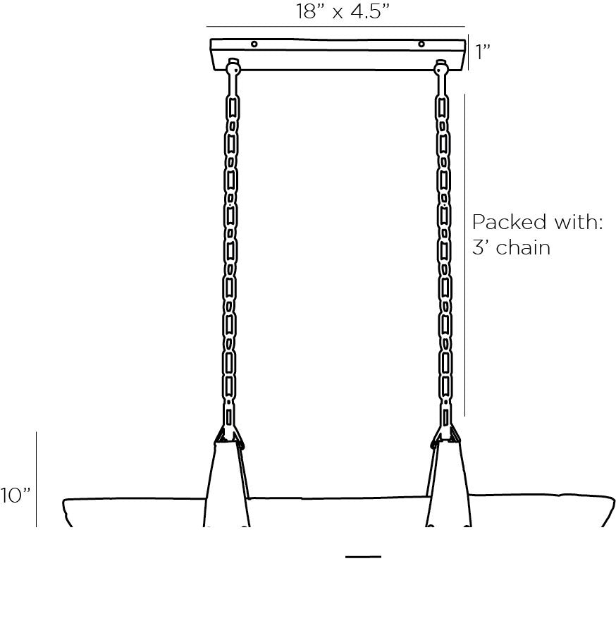 Mykonos Linear Chandelier 89492 technical dimension drawing