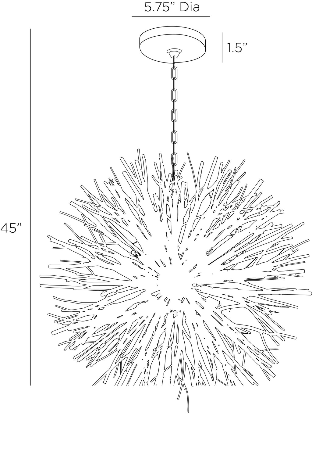 Finch Chandelier 89564 technical dimension drawing