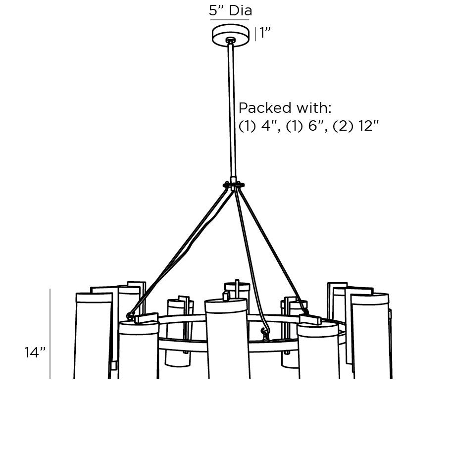 Ryder Chandelier 89659 technical dimension drawing