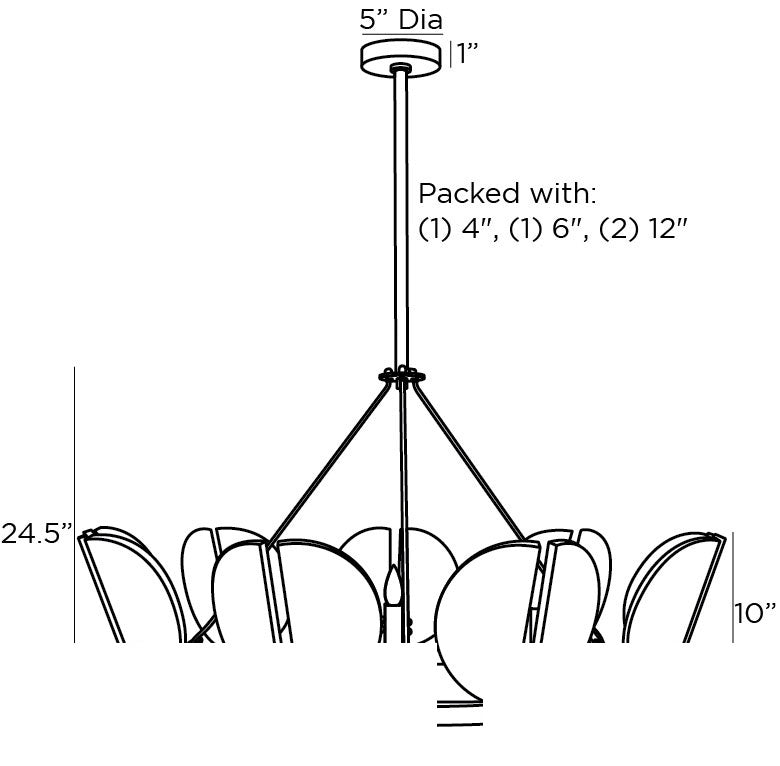 Sierra Chandelier 89661 technical dimension drawing