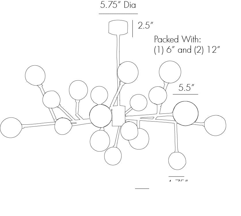 Dallas Medium Chandelier 89966 technical dimension drawing
