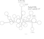 Dallas Medium Chandelier 89966 technical dimension drawing