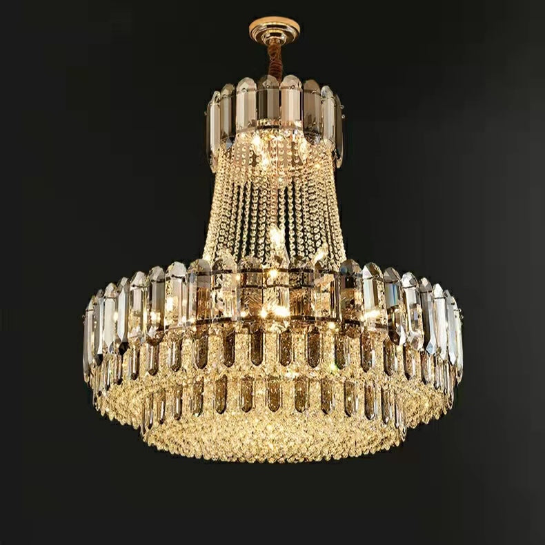 High-Grade Crystal Chandelier for Living Room Luxury Duplex Hallway Ceiling Light