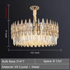Modern Round / rectangular Raindrop Crystal Chandelier for Low-Ceiling