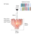 Murano Glass Chandelier – 36 Tubes – Alabaster Pink