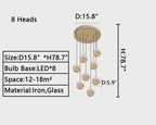 Nordic Planet Multi-Light Globe Staircase Chandelier