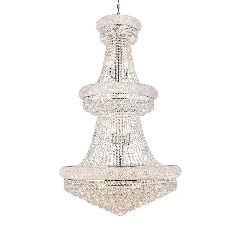 Kaler Elegant Luxury Living Room Three Tier Crystal Chandelier 30-Inch
