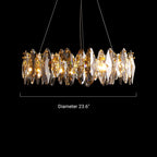 Designer Leaf Crystal Chandelier for Living Room Modern Ceiling Lamp for Dining Decoration Light