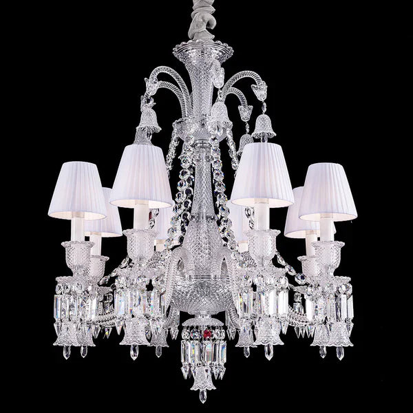 Light Luxury Classic Short Version Tiered Candle Light Crystal Chandelier for High-Ceiling Rooms / living Room