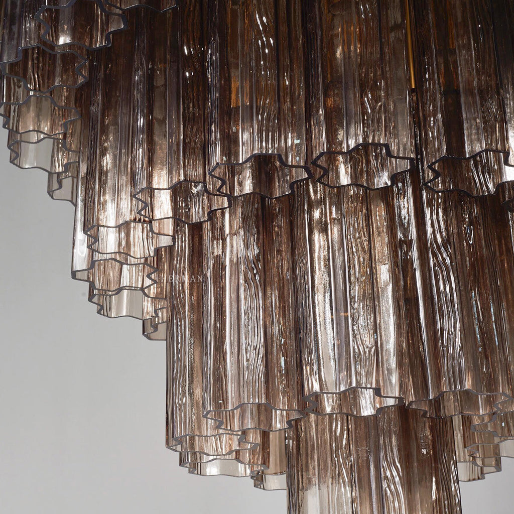 Murano Glass Chandelier – 48 Tubes – Smoked