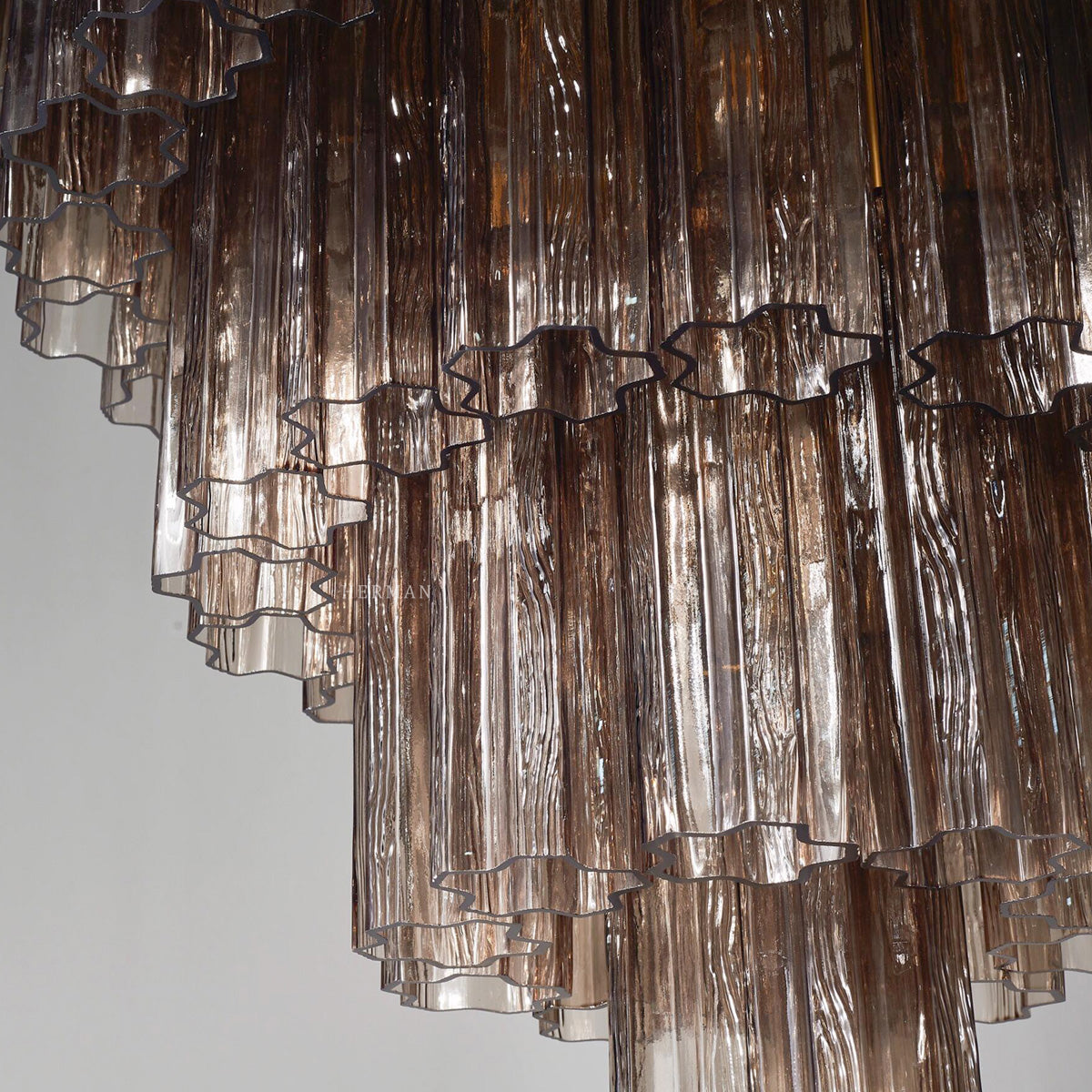 Murano Glass Chandelier – 48 Tubes – Smoked