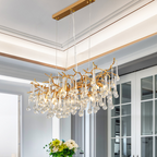 Iris Raindrop Clear Crystal Branch Chandelier