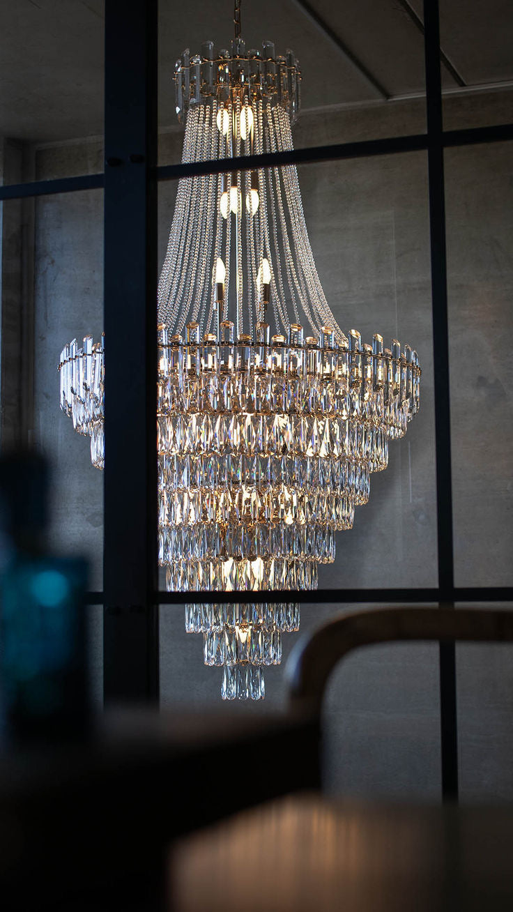 Luxury Modern Multi-Tiered Crystal Chandelier for Staircase / foyer