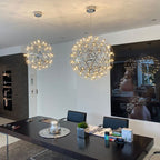 Round Starry Sky Chandelier Light Fire Ball Ceiling Lighting for Living Room / cottage / high-Ceiling