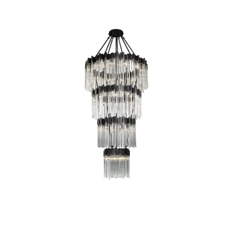 Large Elegant Multi-Layers Glam Glass Chandelier for High-Ceiling Staircase / entryway / living / meeting Room
