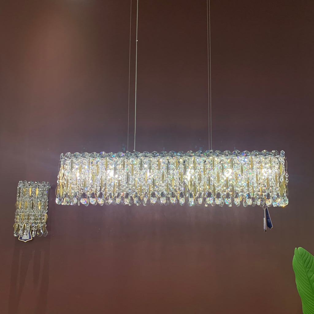Light Luxury Crystal Beads Drum Collection Flush Mounted / rectangle / round Chandelier