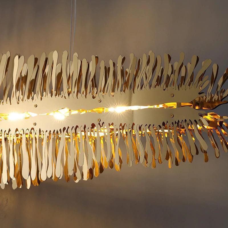 Clemo Island Gold Chandelier in Stainless Steel