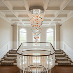 Crystal Stone Crystal Spiral Chandelier