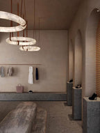 Modern Round Alabaster Chandelier for Living Room / bedroom