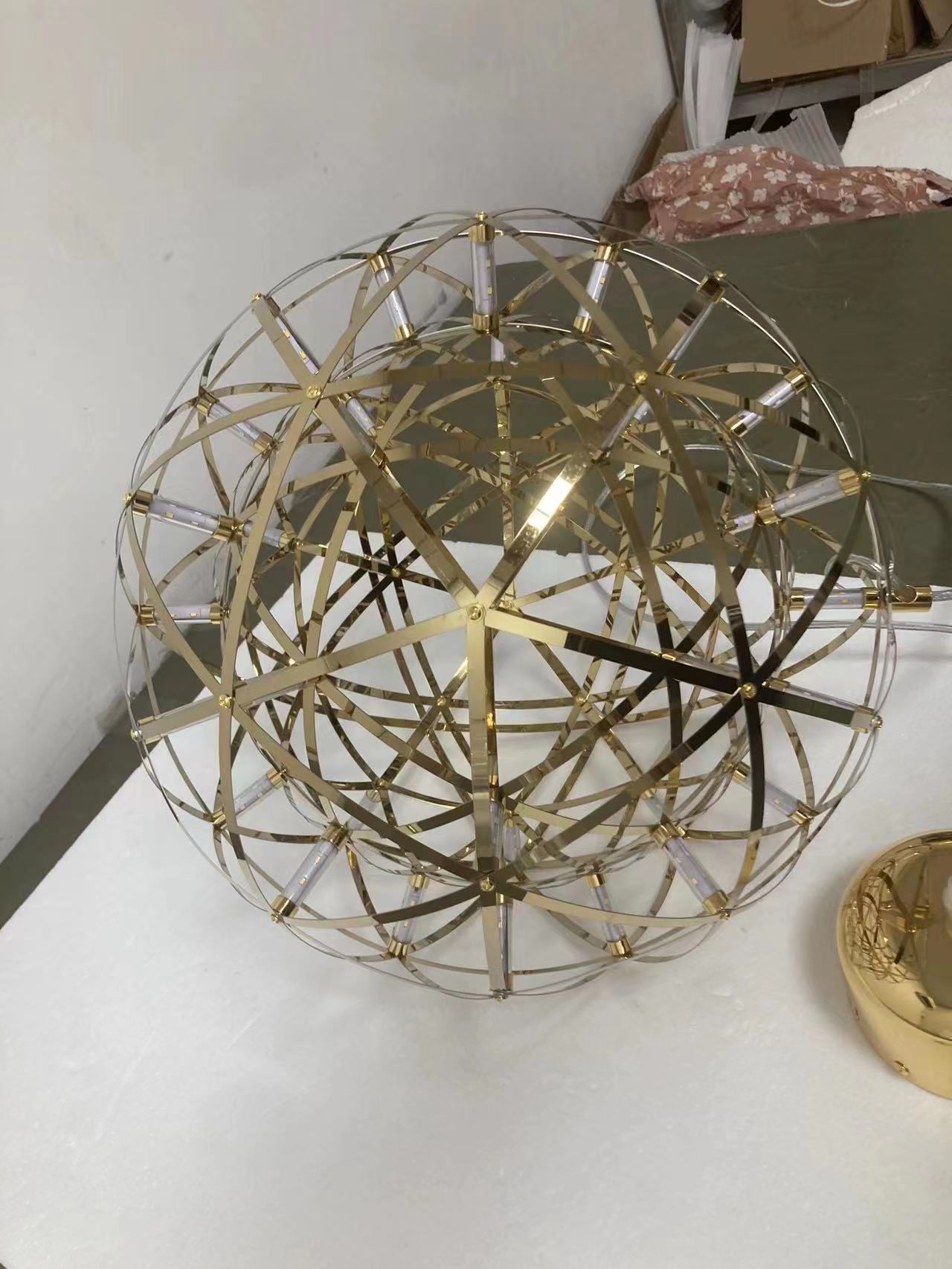 Round Starry Sky Chandelier Light Fire Ball Ceiling Lighting for Living Room / cottage / high-Ceiling
