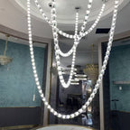 Modern Crystal Bullet Necklace Chain Chandelier for Living Room / staircase / foyer / hotel / restaurant