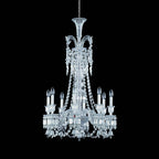 Light Luxury Classic Long Version Tiered Candle Light Crystal Chandelier for High-Ceiling Rooms / living Room