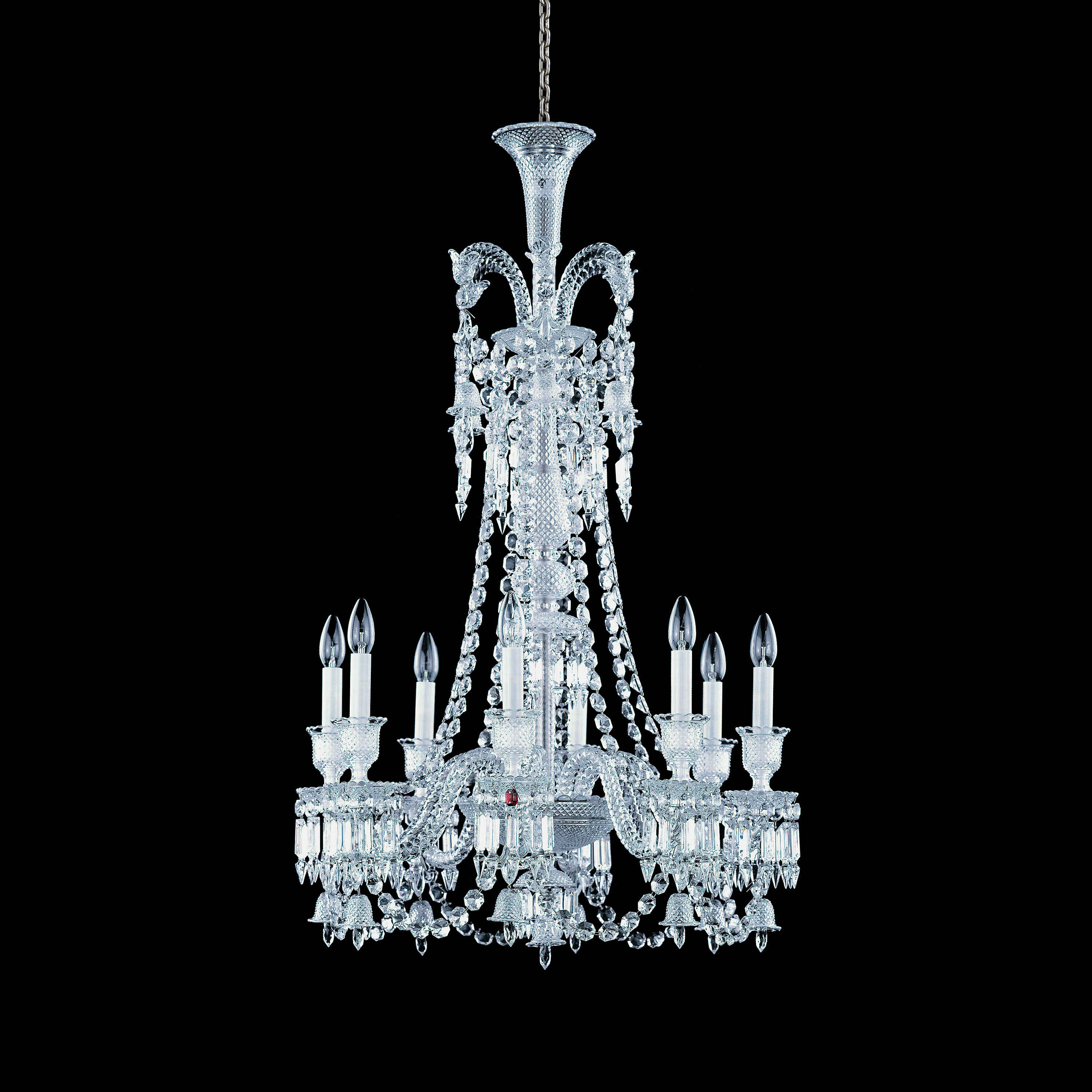 Light Luxury Classic Long Version Tiered Candle Light Crystal Chandelier for High-Ceiling Rooms / living Room