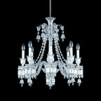 Light Luxury Classic Short Version Tiered Candle Light Crystal Chandelier for High-Ceiling Rooms / living Room