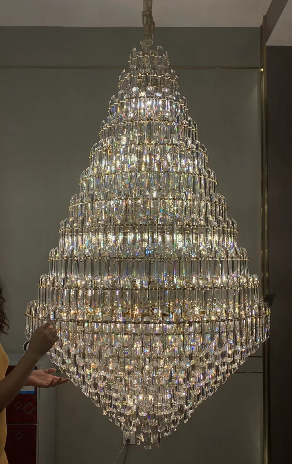 Extra Large Oversized Multi-Tiered Crystal Chandelier for Foyer / Entryway