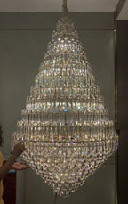 Extra Large Oversized Multi-Tiered Crystal Chandelier for Foyer / Entryway