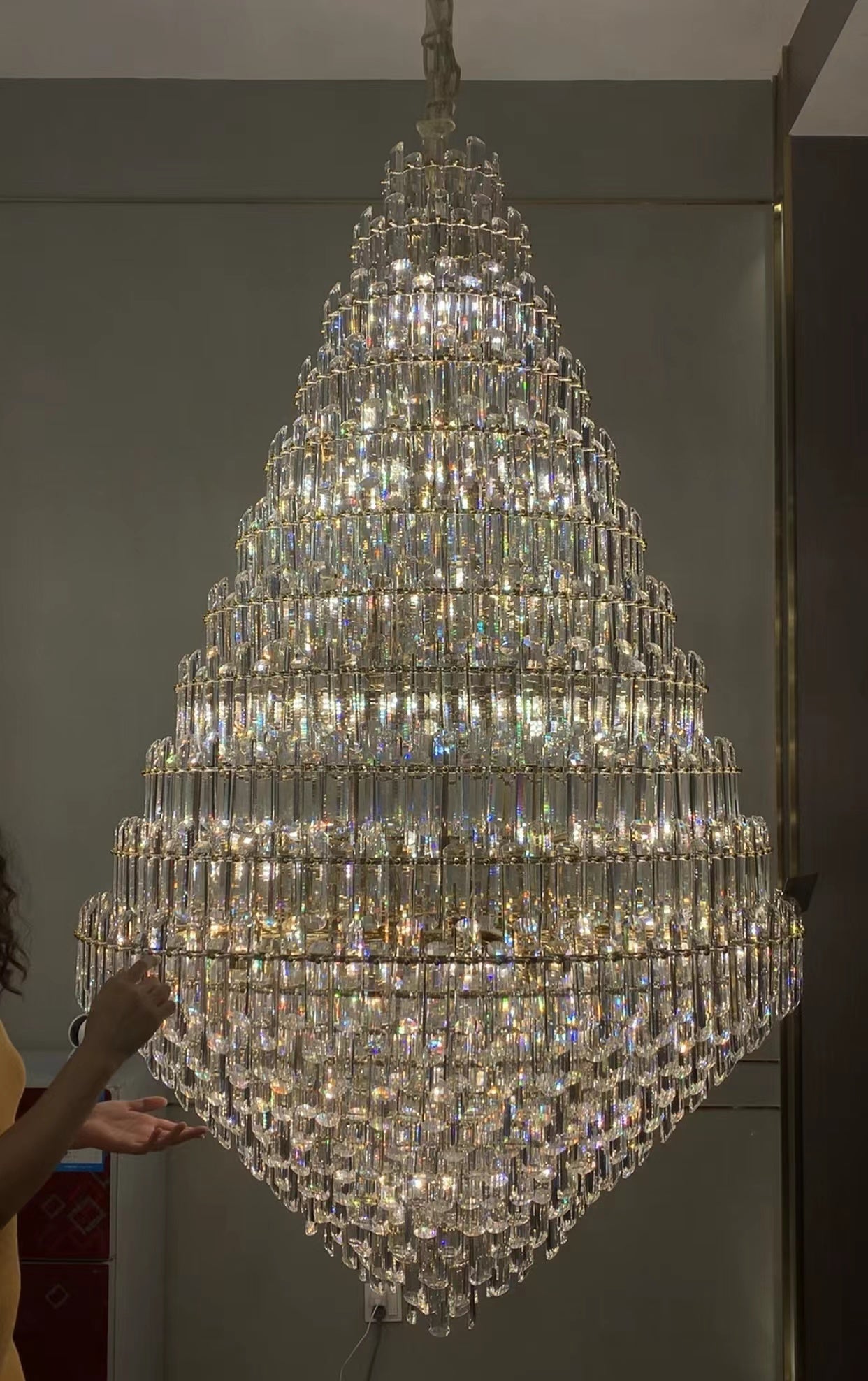 Extra Large Oversized Multi-Tiered Crystal Chandelier for Foyer / Entryway