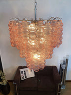Murano Glass Chandelier – Curva – Rosa – 48 Tubes