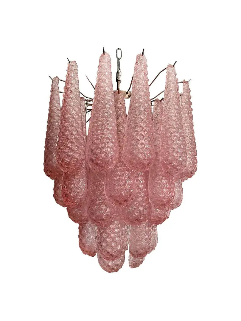 Murano Chandelier – Drop – 41 Glasses – Pink