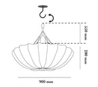 Vintage Cream White Fabric Lampshade Chandelier for Bedroom / living Room
