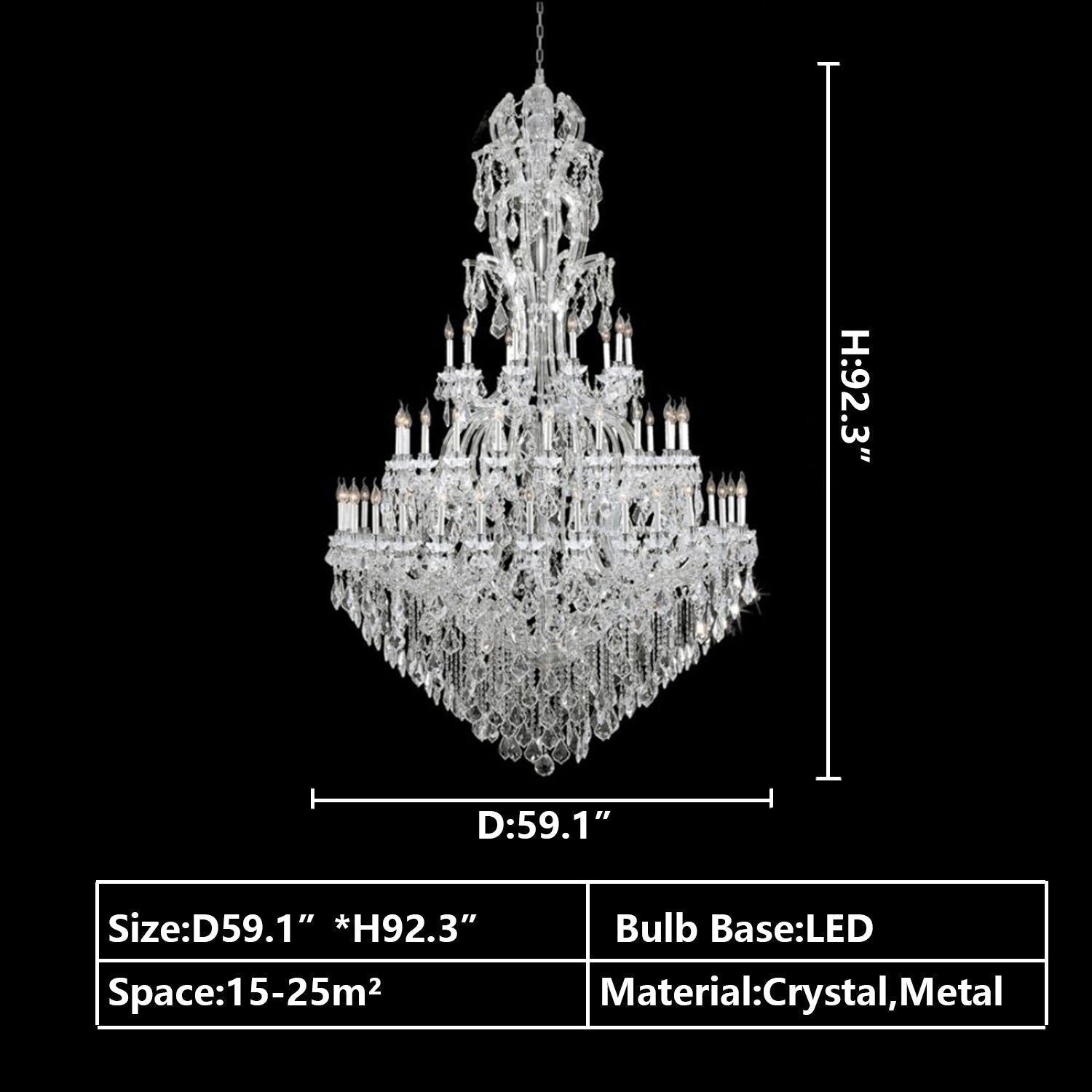 Oversized Luxury Traditional Gold / chrome Candle Branch Crystal Chandelier for 2-Story / duplex Buildings